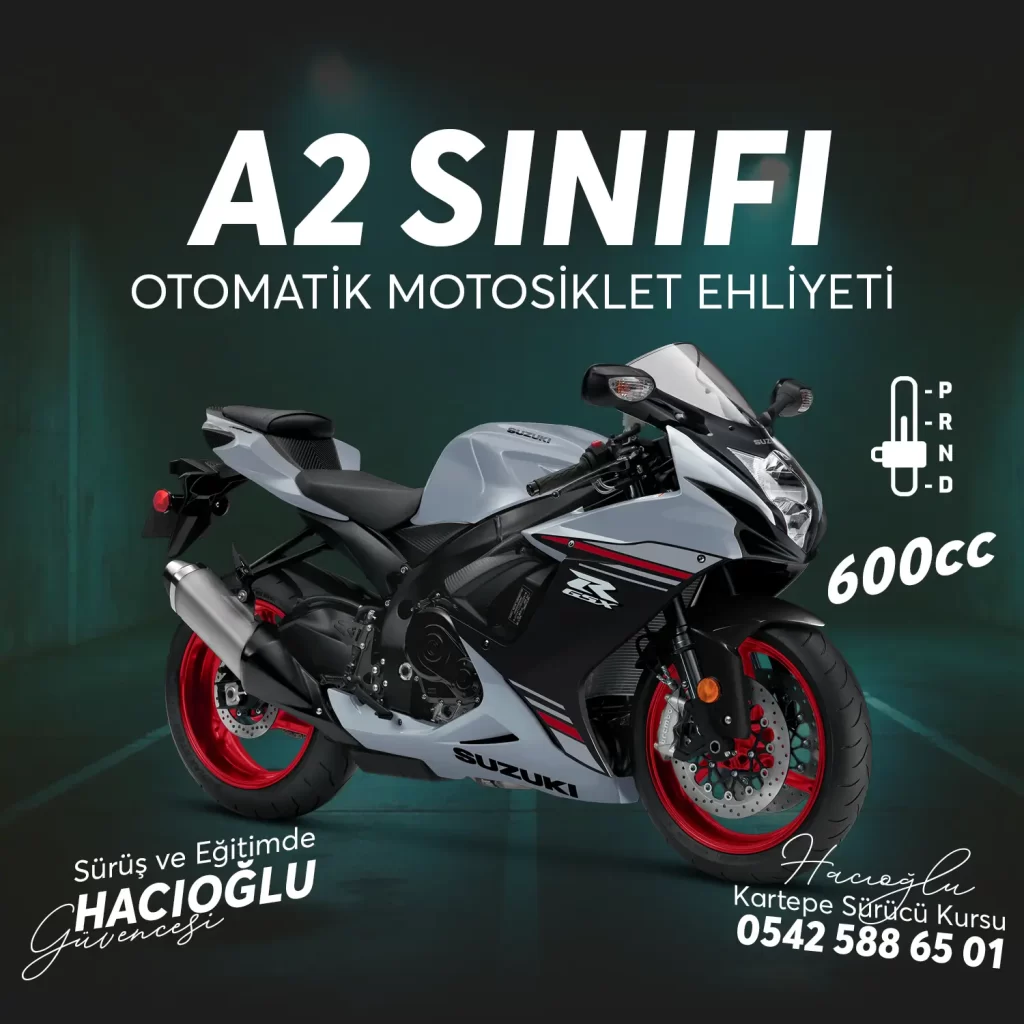 Kartepe Sürücü Kursu Kartepe A2 SINIFI 600cc OTOMATİK MOTOSİKLET EHLİYETİ